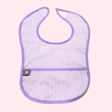 Lilac Stripes Wipeable Bib