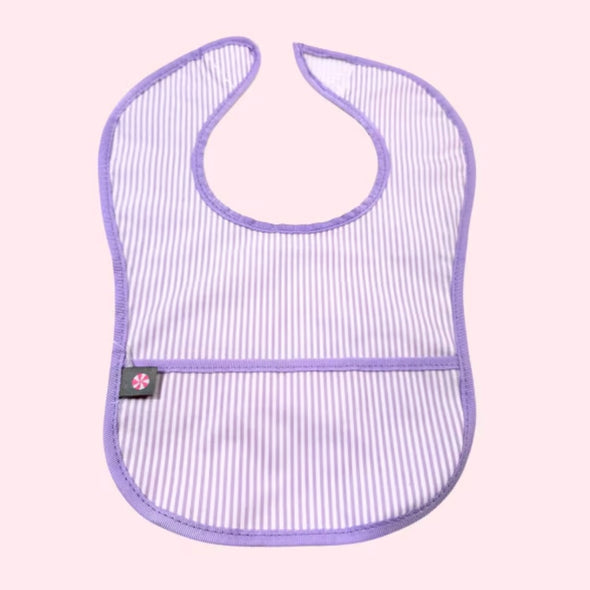 Lilac Stripes Wipeable Bib