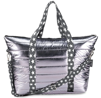 Puffer Tote Weekender Strap Scattered Stars