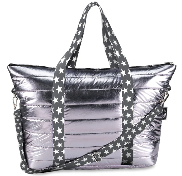 Puffer Tote Weekender Strap Scattered Stars