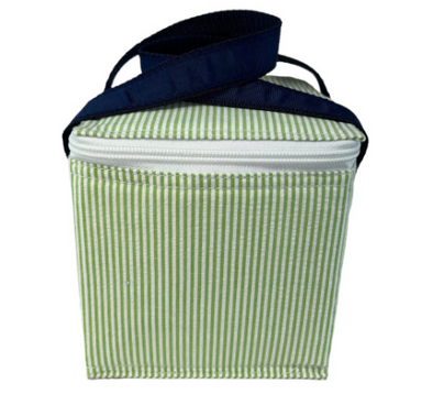Green / Navy Seersucker Lunch Tote