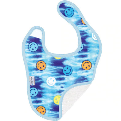 Blue Tie Dye Smiley Bib