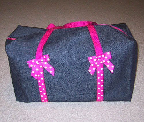 Denim Hot Pink Duffel
