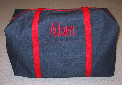 Denim Red Duffel