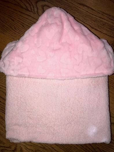Chenille Pink Heart Towel