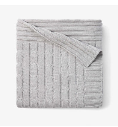 Gray Cable Knit Blanket