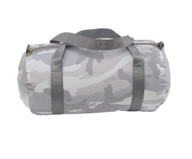 Grey Camo Seersucker Roll Duffel