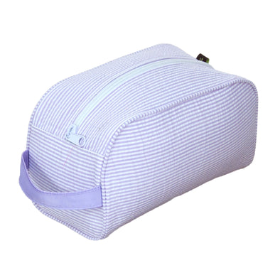 Lilac Seersucker Toiletry/Cosmetic Bag