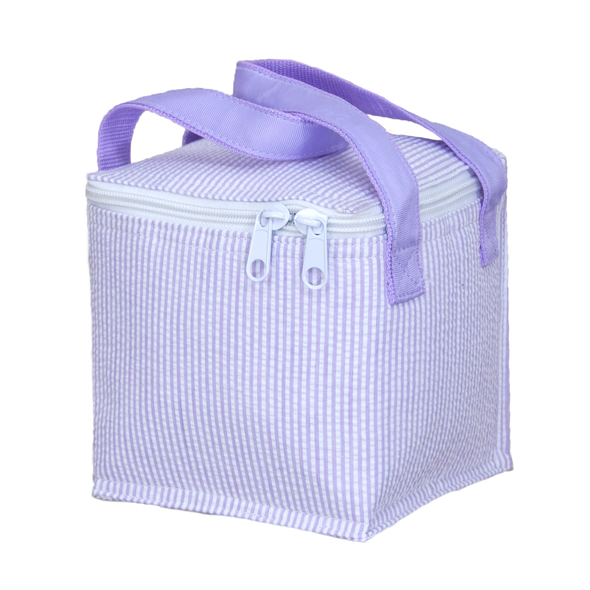 Lilac Seersucker Lunch Tote