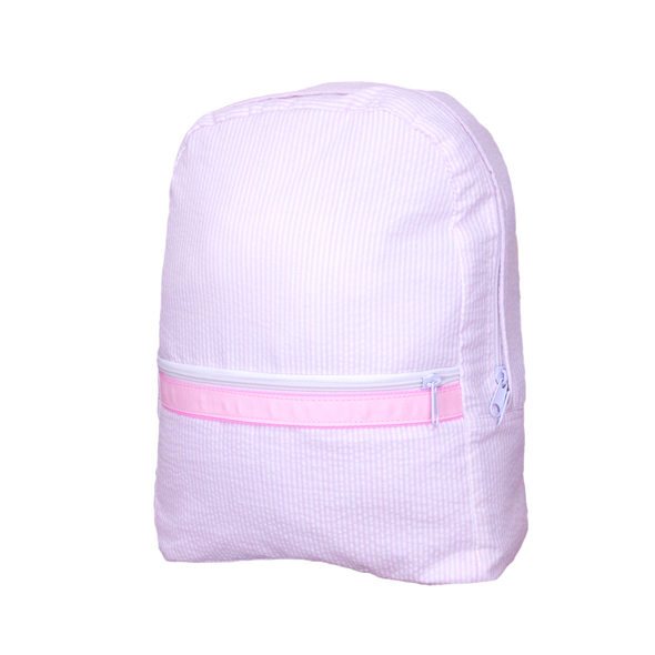 Pink Seersucker Backpack