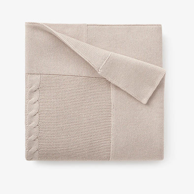 Taupe Cable Knit Blanket